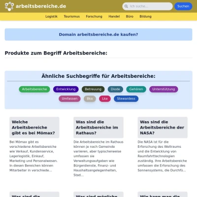 Screenshot arbeitsbereiche.de