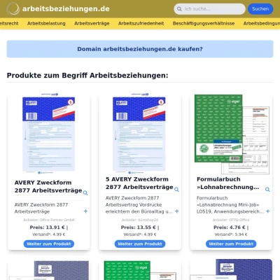 Screenshot arbeitsbeziehungen.de