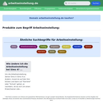 Screenshot arbeitseinstellung.de