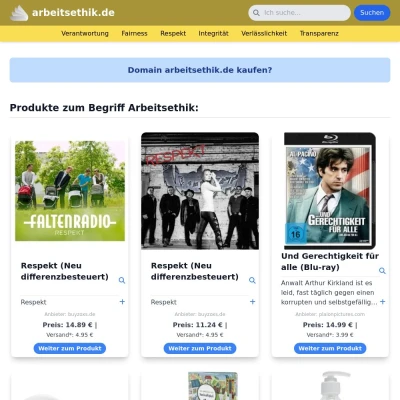 Screenshot arbeitsethik.de