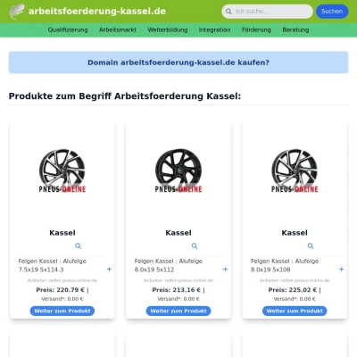 Screenshot arbeitsfoerderung-kassel.de