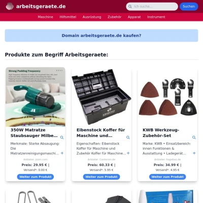 Screenshot arbeitsgeraete.de