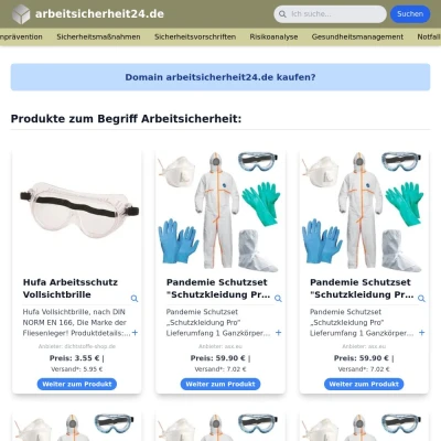 Screenshot arbeitsicherheit24.de