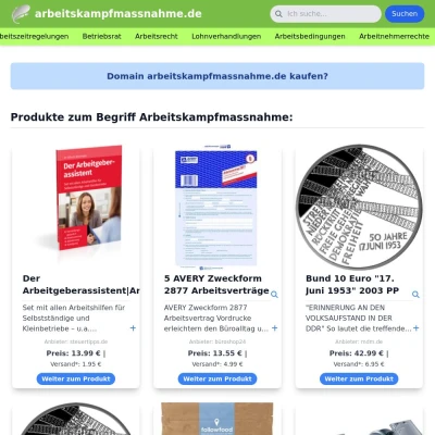 Screenshot arbeitskampfmassnahme.de