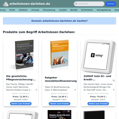 Screenshot arbeitslosen-darlehen.de