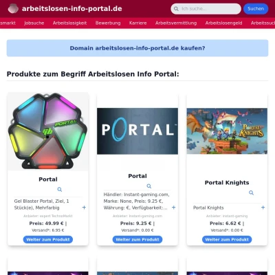 Screenshot arbeitslosen-info-portal.de