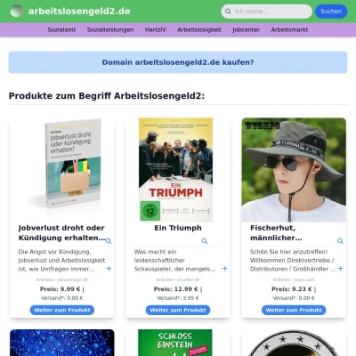 Screenshot arbeitslosengeld2.de