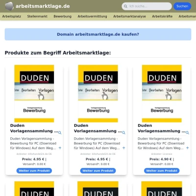 Screenshot arbeitsmarktlage.de