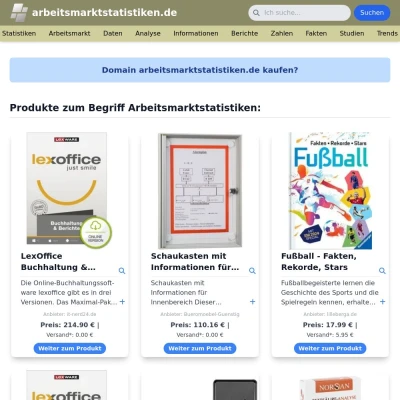 Screenshot arbeitsmarktstatistiken.de