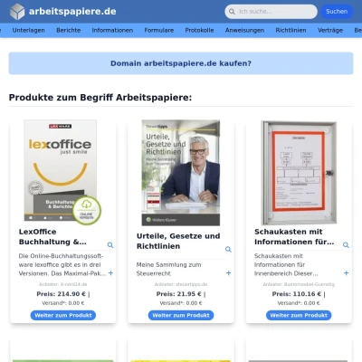 Screenshot arbeitspapiere.de