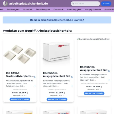 Screenshot arbeitsplatzsicherheit.de