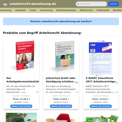 Screenshot arbeitsrecht-abmahnung.de