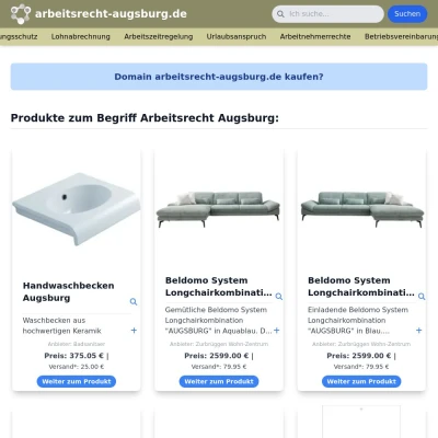 Screenshot arbeitsrecht-augsburg.de