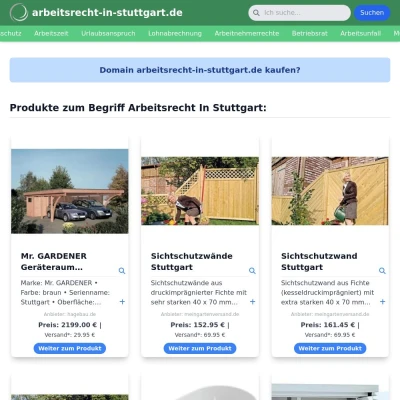 Screenshot arbeitsrecht-in-stuttgart.de