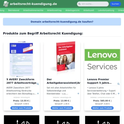 Screenshot arbeitsrecht-kuendigung.de