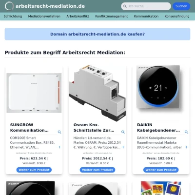 Screenshot arbeitsrecht-mediation.de