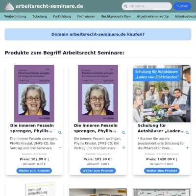 Screenshot arbeitsrecht-seminare.de