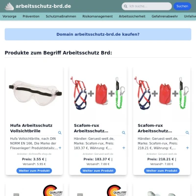 Screenshot arbeitsschutz-brd.de