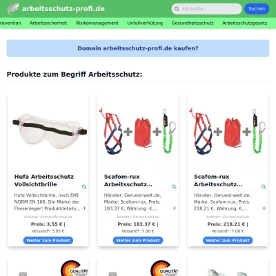 Screenshot arbeitsschutz-profi.de