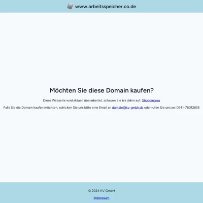 Screenshot arbeitsspeicher.co.de