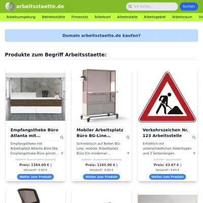 Screenshot arbeitsstaette.de