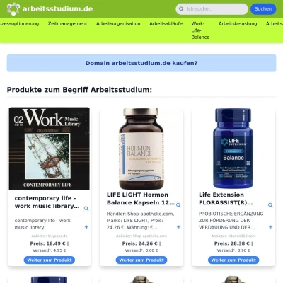 Screenshot arbeitsstudium.de