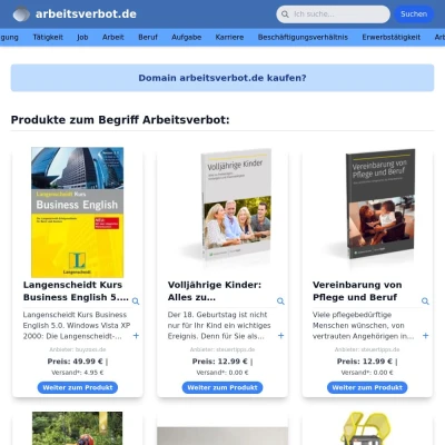 Screenshot arbeitsverbot.de