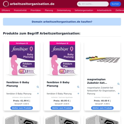 Screenshot arbeitszeitorganisation.de