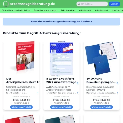 Screenshot arbeitszeugnisberatung.de