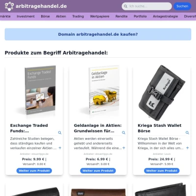 Screenshot arbitragehandel.de