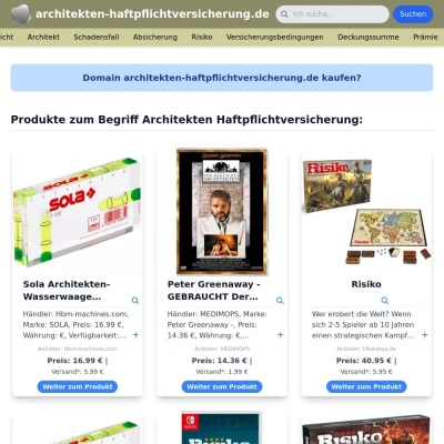 Screenshot architekten-haftpflichtversicherung.de