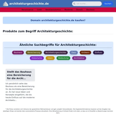 Screenshot architekturgeschichte.de