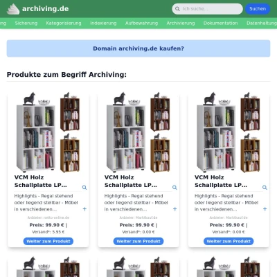 Screenshot archiving.de