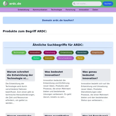 Screenshot ardc.de