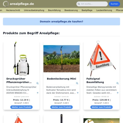 Screenshot arealpflege.de