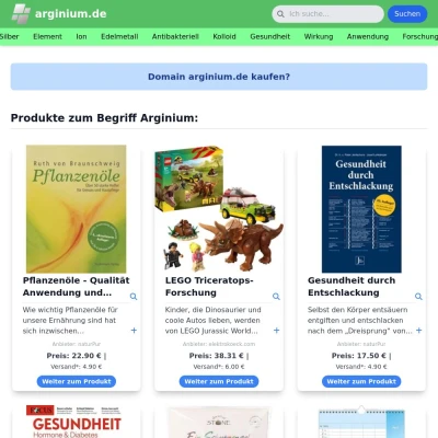 Screenshot arginium.de