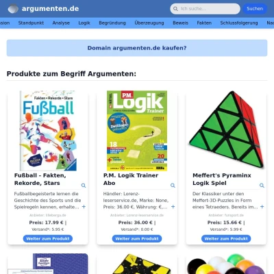Screenshot argumenten.de