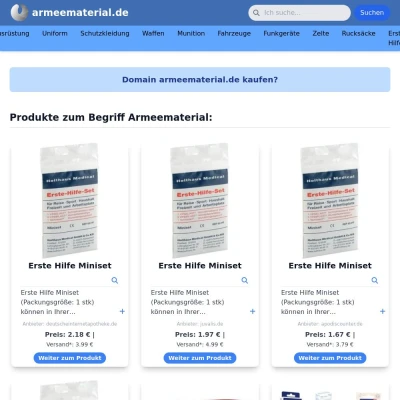 Screenshot armeematerial.de