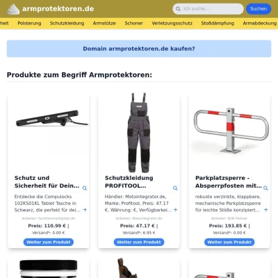 Screenshot armprotektoren.de