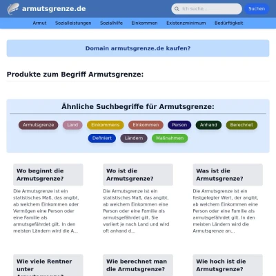 Screenshot armutsgrenze.de