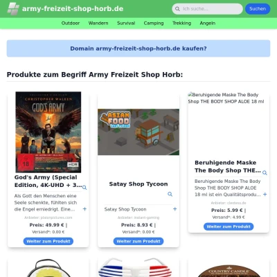 Screenshot army-freizeit-shop-horb.de