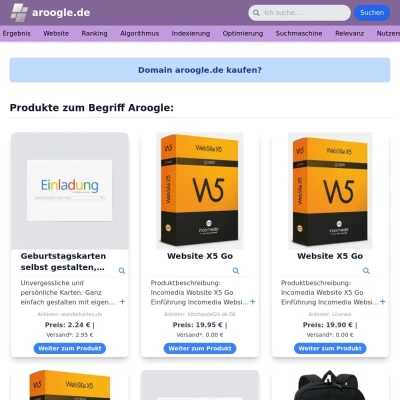 Screenshot aroogle.de