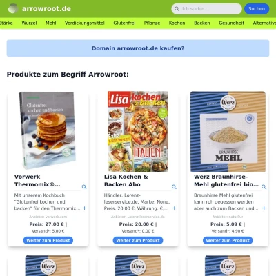 Screenshot arrowroot.de