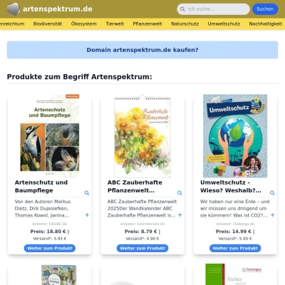 Screenshot artenspektrum.de