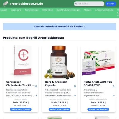 Screenshot arteriosklerose24.de