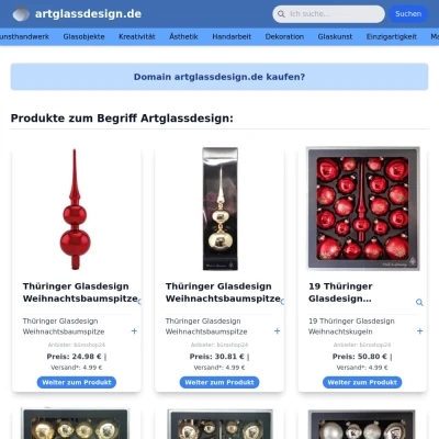 Screenshot artglassdesign.de