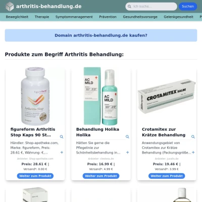 Screenshot arthritis-behandlung.de