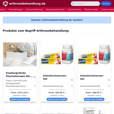 Screenshot arthrosebehandlung.de