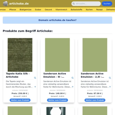 Screenshot artichoke.de