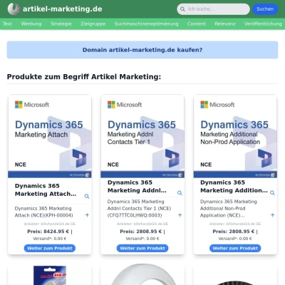 Screenshot artikel-marketing.de